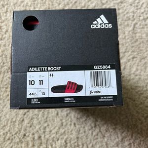 NIB NWT adidas slides. Red and black. Mens size 10